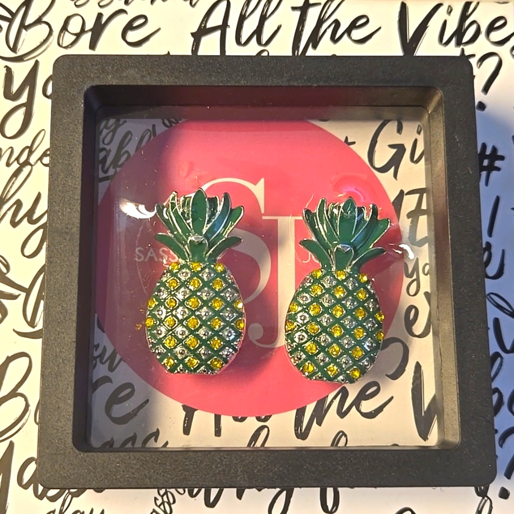 Sassy Jones Malibu Pineapple Earrings